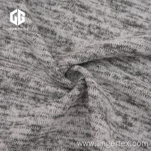 Heather Grey Polyester Hacci Fabric For Sweater